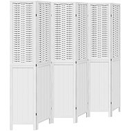 vidaXL Screen solid wood pavlovnia, white, 6 pieces 358731 - Room Divider