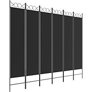 vidaXL Folding screen 240 × 200 textile, black, 6-part 350161 - Room Divider