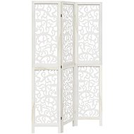 vidaXL Screen solid wood pavlovnia, white, 3-piece, 358734 - Room Divider