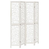 vidaXL Solid wood screen pavlovnia, white, 4 pieces, 358739 - Room Divider