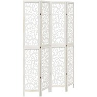 vidaXL Solid wood screen pavlovnia, white, 4 pieces, 358740 - Room Divider