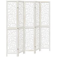 vidaXL Solid wood screen pavlovnia, white, 5 pieces, 358743 - Room Divider
