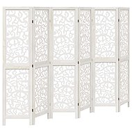 vidaXL Screen solid wood pavlovnia, white, 6 pieces, 358745 - Room Divider