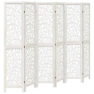 vidaXL Screen solid wood pavlovnia, white, 6 pieces, 358746 - Room Divider