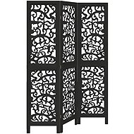 vidaXL Screen solid wood pavlovnia black, 3-piece 358749 - Room Divider