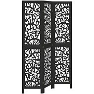 vidaXL Screen solid wood pavlovnia, black, 3-piece 358750 - Room Divider