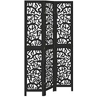 vidaXL Screen solid wood pavlovnia, black, 3-piece 358751 - Room Divider