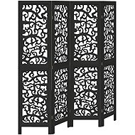 vidaXL Solid wood screen pavlovnia, black, 4 pieces 358753 - Room Divider