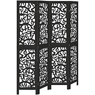 vidaXL Solid wood screen pavlovnia, black, 4 pieces358754 - Room Divider