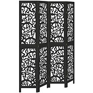 vidaXL Solid wood screen pavlovnia, black, 4 pieces 358755 - Room Divider