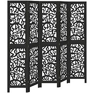 vidaXL Solid wood screen pavlovnia, black, 5 pieces 358758 - Room Divider