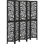 vidaXL Solid wood screen pavlovnia, black, 5 pieces 358760 - Room Divider