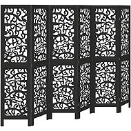 vidaXL Screen solid wood pavlovnia, black, 6 pieces 358761 - Room Divider