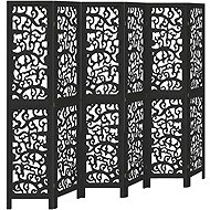vidaXL Screen solid wood pavlovnia, black, 6 pieces 358762 - Room Divider