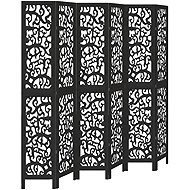 vidaXL Screen solid wood pavlovnia, black, 6 pieces 358764 - Room Divider