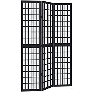 vidaXL Screen solid wood pavlovnia, black, 3-piece 358766 - Room Divider