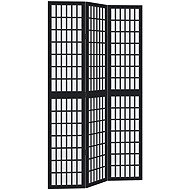 vidaXL Screen solid wood pavlovnia, black, 3-piece 358767 - Room Divider