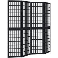 vidaXL Solid wood screen pavlovnia, black, 4 pieces 358769 - Room Divider