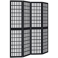 vidaXL Solid wood screen pavlovnia, black, 4 pieces 358770 - Room Divider