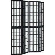 vidaXL Solid wood screen pavlovnia, black, 4 pieces 358771 - Room Divider