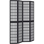 vidaXL Solid wood screen pavlovnia, black, 4 pieces 358772 - Room Divider
