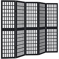 vidaXL Solid wood screen pavlovnia, black, 5 pieces 358773 - Room Divider