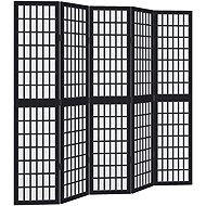 vidaXL Solid wood screen pavlovnia, black, 5 pieces 358774 - Room Divider