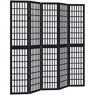 vidaXL Solid wood screen pavlovnia, black, 5 pieces 358775 - Room Divider