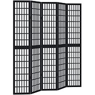 vidaXL Solid wood screen pavlovnia, black, 5 pieces 358776 - Room Divider
