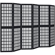 vidaXL Solid wood screen pavlovnia, black, 6 pieces 358777 - Room Divider
