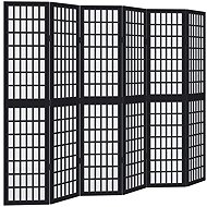 vidaXL Screen solid wood pavlovnia, black, 6 pieces 358778 - Room Divider