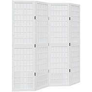 vidaXL Solid wood screen pavlovnia, white, 4 pieces 358785 - Room Divider