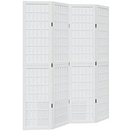 vidaXL Solid wood screen pavlovnia, white, 4 pieces 358786 - Room Divider
