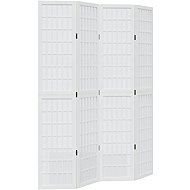 vidaXL Solid wood screen pavlovnia, white, 4 pieces 358787 - Room Divider