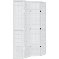 vidaXL Solid wood screen pavlovnia, white, 4 pieces 358788 - Room Divider