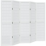 vidaXL Solid wood screen pavlovnia, white, 5 pieces 358789 - Room Divider