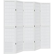 vidaXL Solid wood screen pavlovnia, white, 5 pieces 358790 - Room Divider