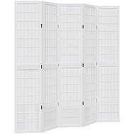 vidaXL Solid wood screen pavlovnia, white, 5 pieces 358791 - Room Divider