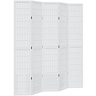vidaXL Solid wood screen pavlovnia, white, 5 pieces 358792 - Room Divider