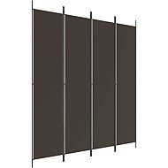vidaXL Folding screen 200 × 220 cm textile, brown, 4-piece 350199 - Room Divider