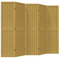 vidaXL Solid wood screen pavlovnia, brown, 5 pieces 358821 - Room Divider