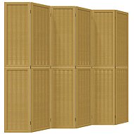 vidaXL Screen solid wood pavlovnia, brown, 6 pieces 358827 - Room Divider