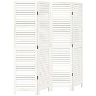 vidaXL Screen solid wood pavlovnia, white, 4 pieces 358833 - Room Divider