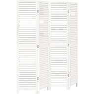 vidaXL Screen solid wood pavlovnia, white, 4 pieces 358834 - Room Divider