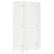 vidaXL Solid wood screen pavlovnia, white, 4 pieces 358836 - Room Divider