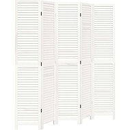 vidaXL Solid wood screen pavlovnia, white, 5 pieces 358839 - Room Divider