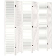 vidaXL Screen solid wood pavlovnia, white, 6 pieces 358843 - Room Divider