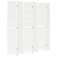 vidaXL Screen solid wood pavlovnia, white, 6 pieces 358844 - Room Divider