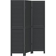 vidaXL Screen solid wood pavlovnia, black, 3-piece 358845 - Room Divider