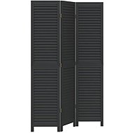 vidaXL Screen solid wood pavlovnia, black, 3-piece 358846 - Room Divider